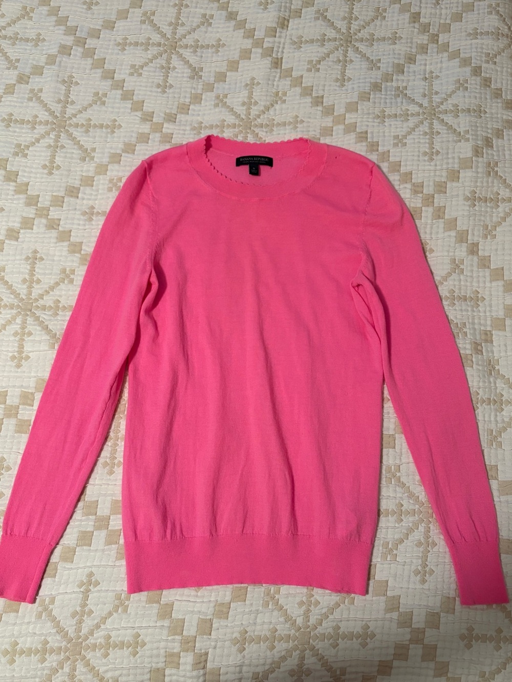 Banana Republic Bright Pink Crewneck Sweater